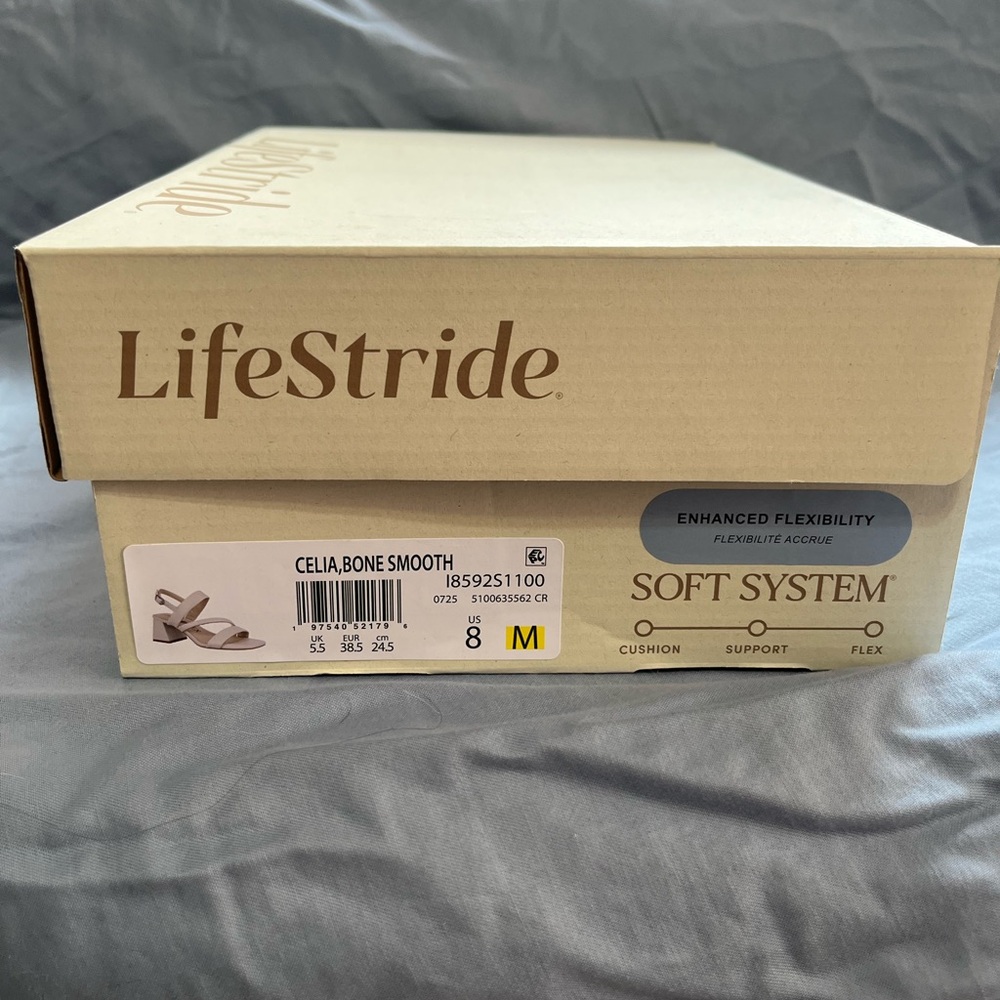Life Stride Cream Block Heel Sandals - Picture 6 of 6